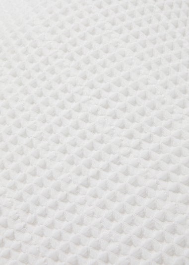 White Ribbed Waffle Cushion (55cm x 55cm)