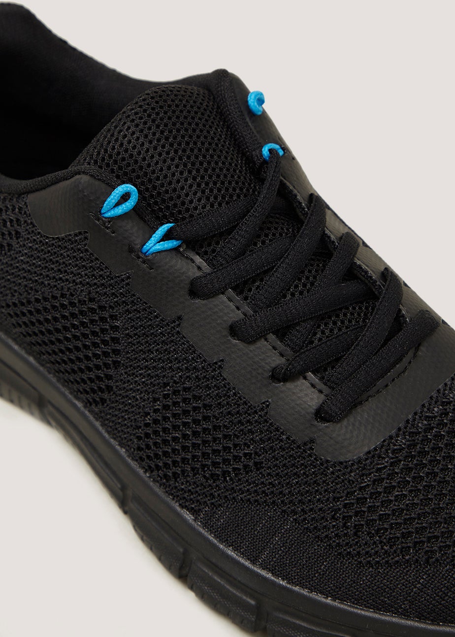 Black Knitted Sports Trainers