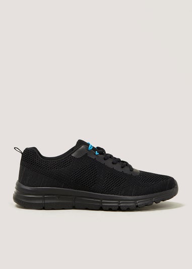 Black Knitted Sports Trainers