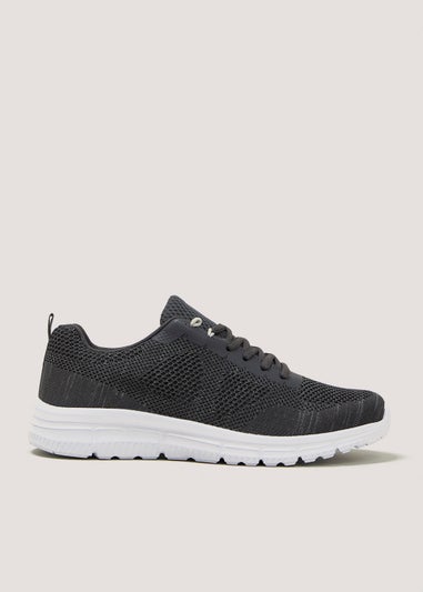 Grey Knitted Sports Trainers