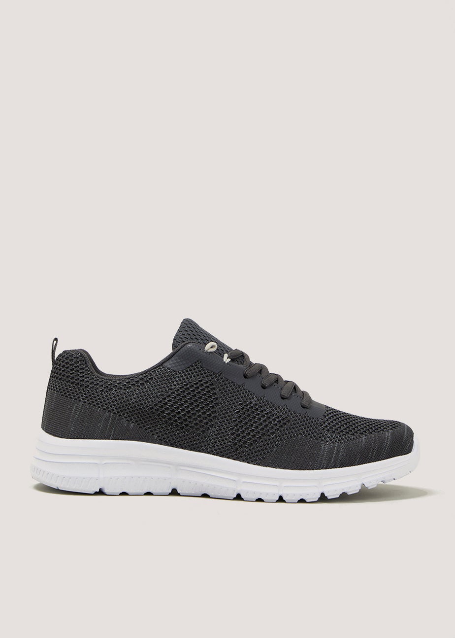 Grey Knitted Sports Trainers