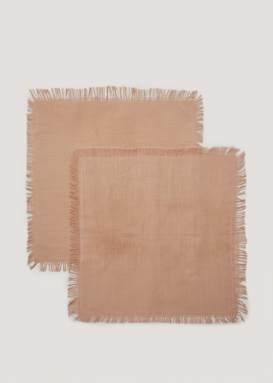 2 Pack Camel Fringe Napkins (42cm x 42cm)