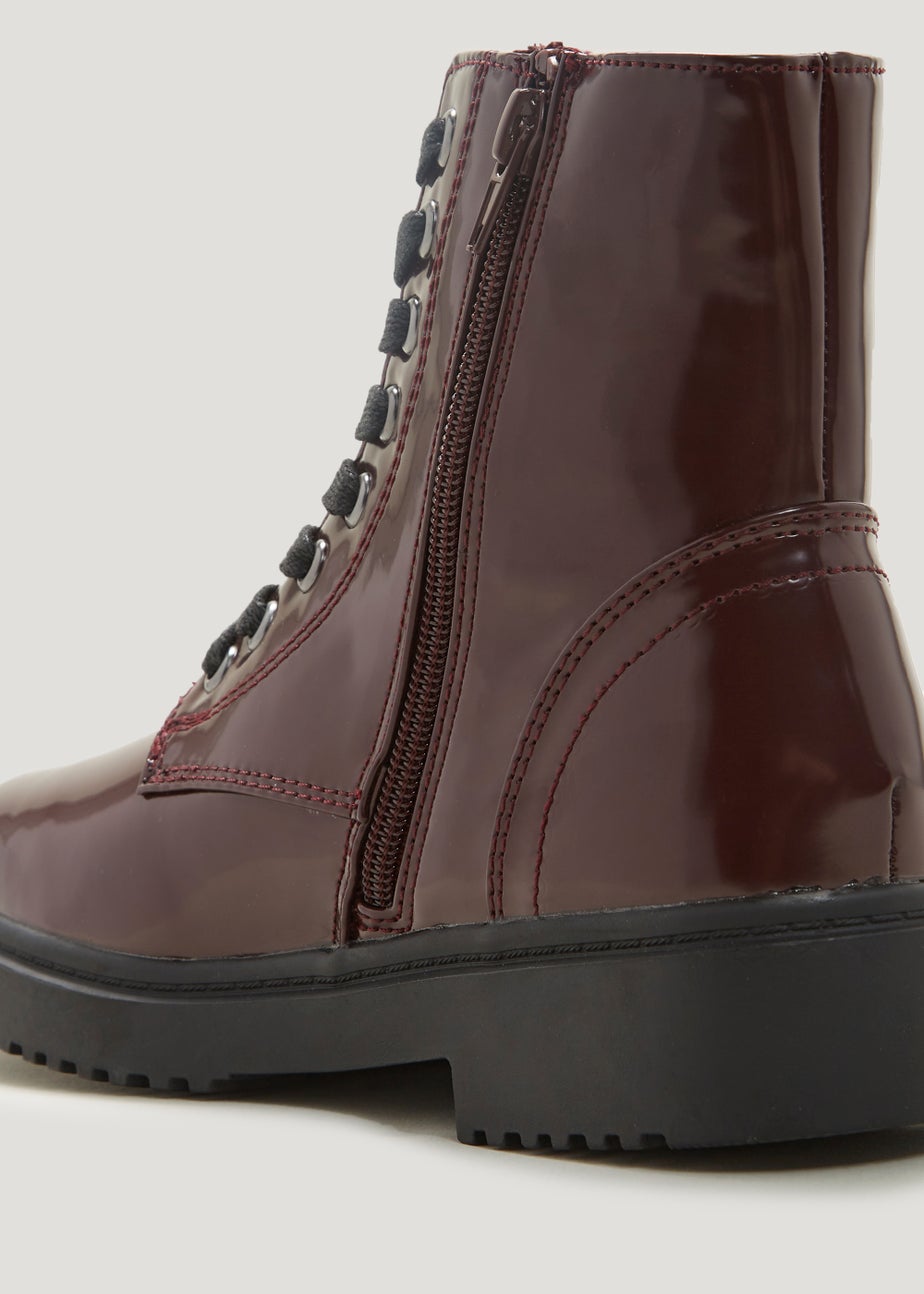 Burgundy Gum Sole Lace Up Boots