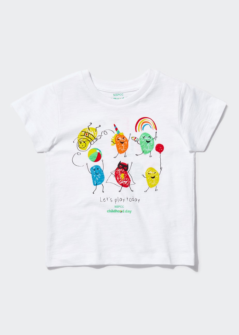 Kids White NSPCC Lets Play T-Shirt (9mths-6yrs)