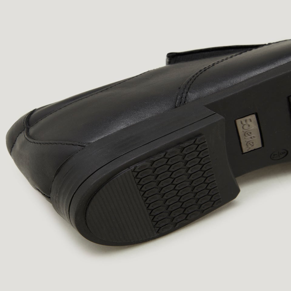 Soleflex Black Real Leather Apron Shoes