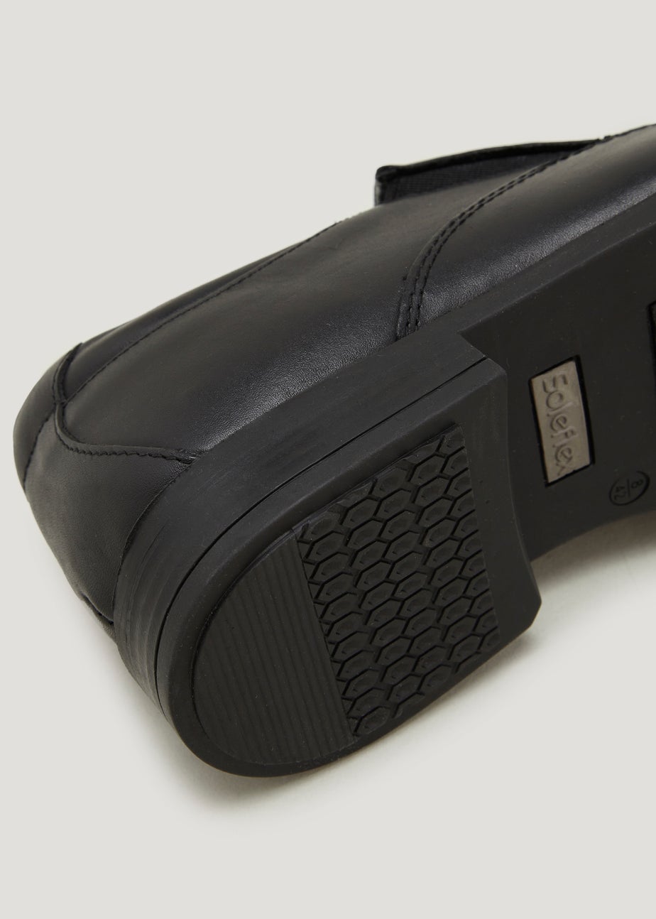 Soleflex Black Real Leather Apron Shoes