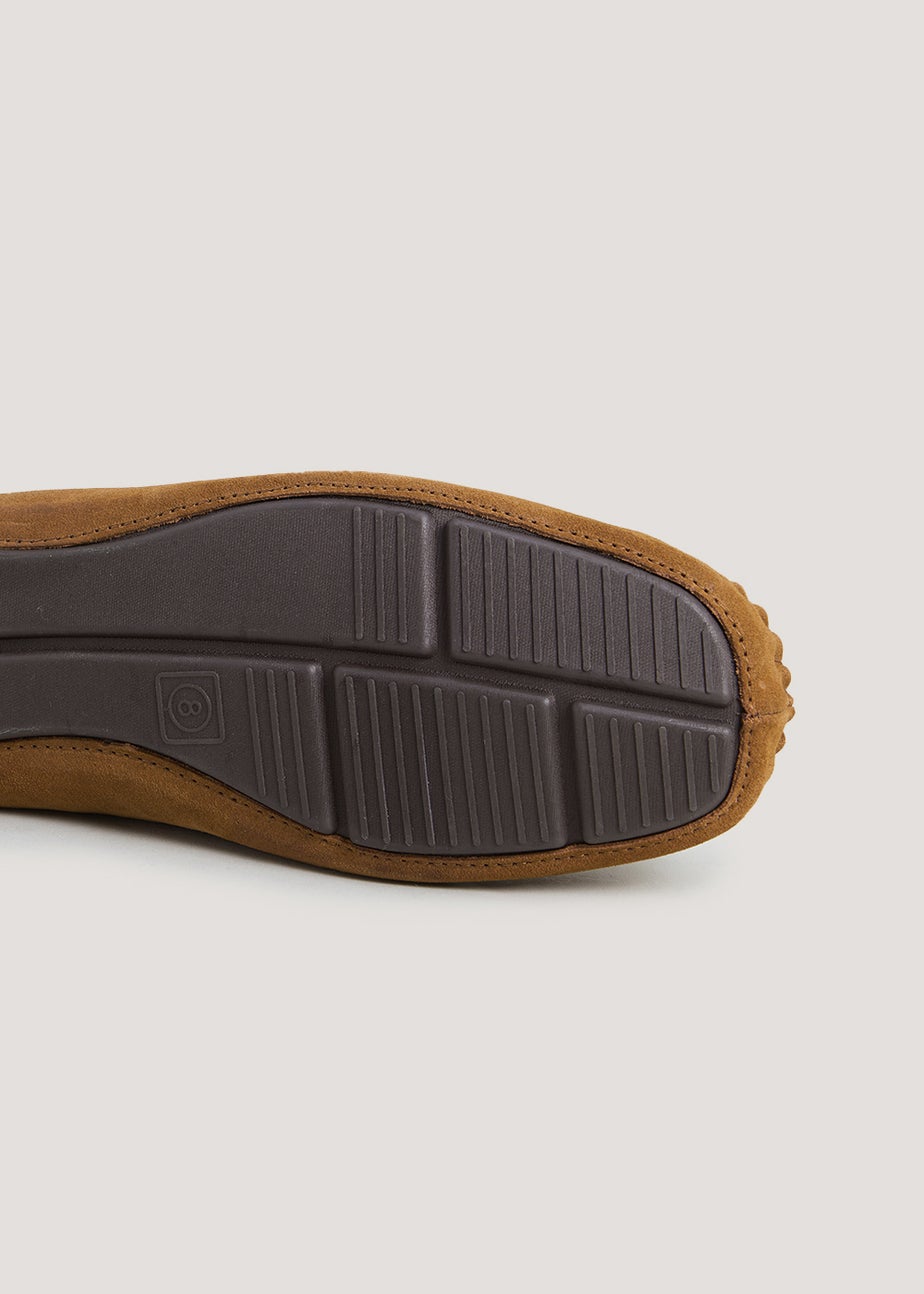Tan Suede Moccasin Slippers