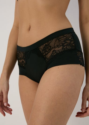 3 Pack Black Lace Midi Knickers