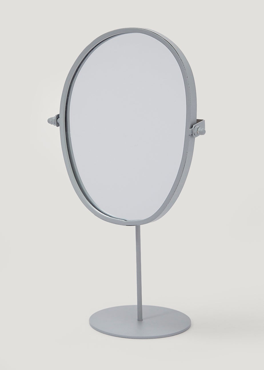 Grey Pebble Pedestal Mirror (29cm x 17cm)