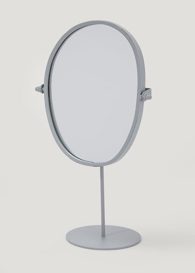 Grey Pebble Pedestal Mirror (29cm x 17cm)
