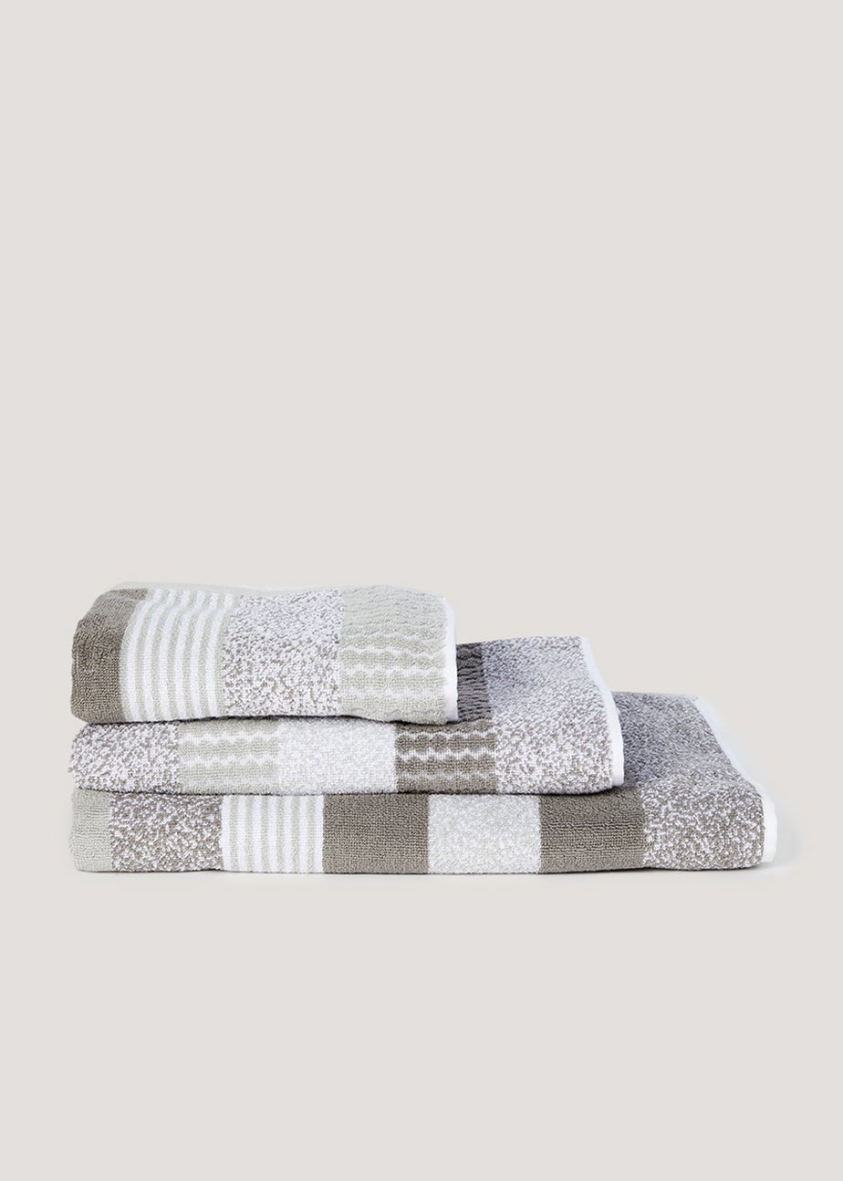Grey Stripe 100% Cotton Towels