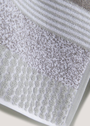 Grey Stripe 100% Cotton Towels