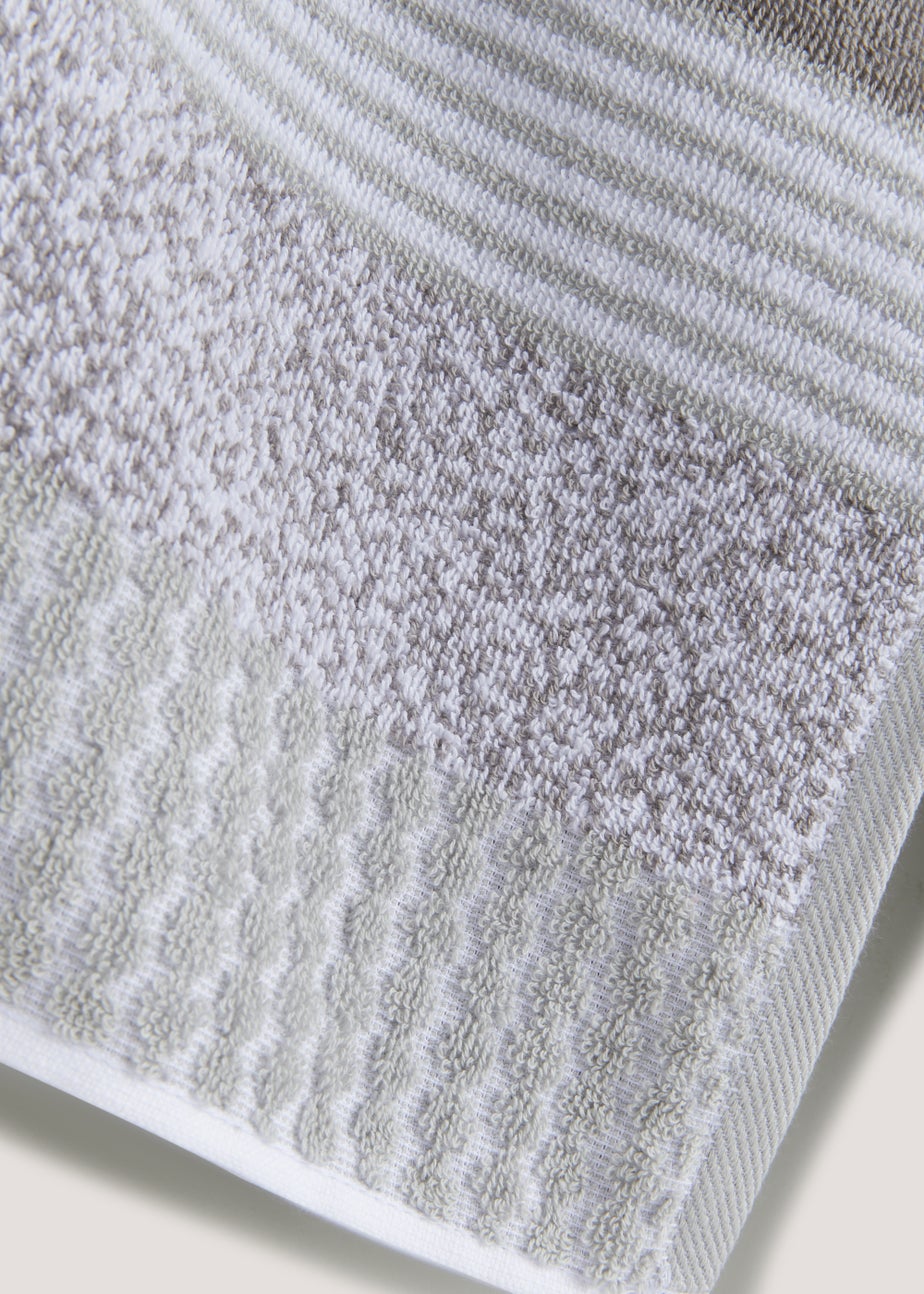 Grey Stripe 100% Cotton Towels