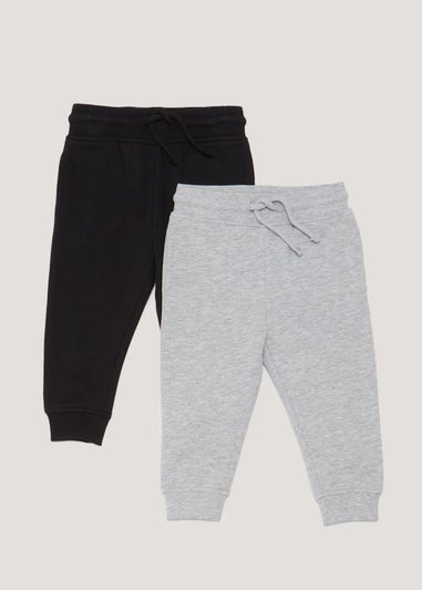Kids 2 Pack Grey & Black Joggers (9mths-6yrs)