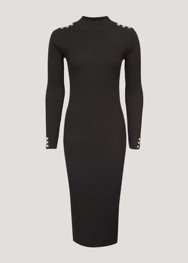 Et Vous Black Button Midi Dress