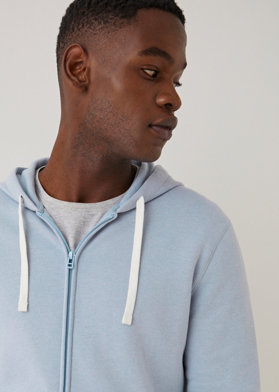 Blue Essential Zip Up Hoodie