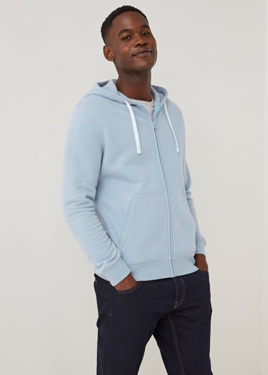 Blue Essential Zip Up Hoodie