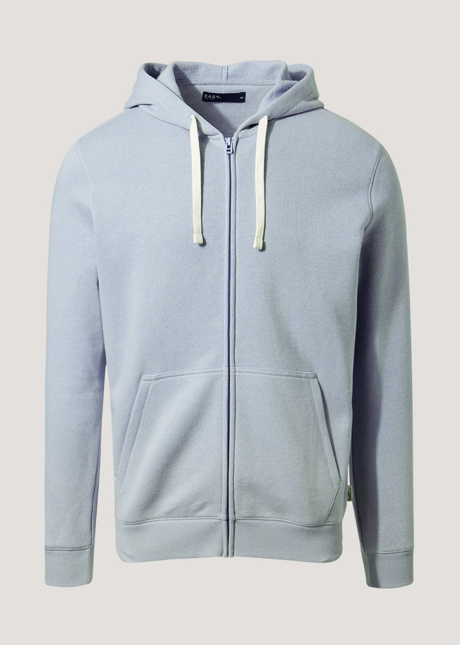 Blue Essential Zip Up Hoodie