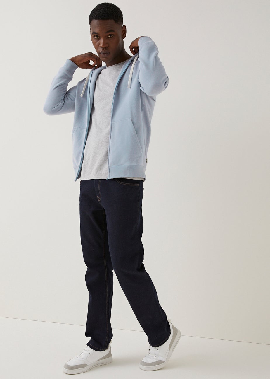 Blue Essential Zip Up Hoodie