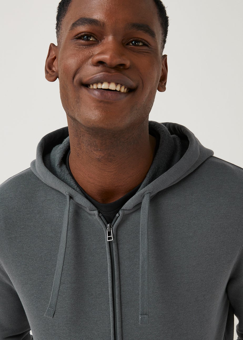 Grey Essential Zip Up Hoodie