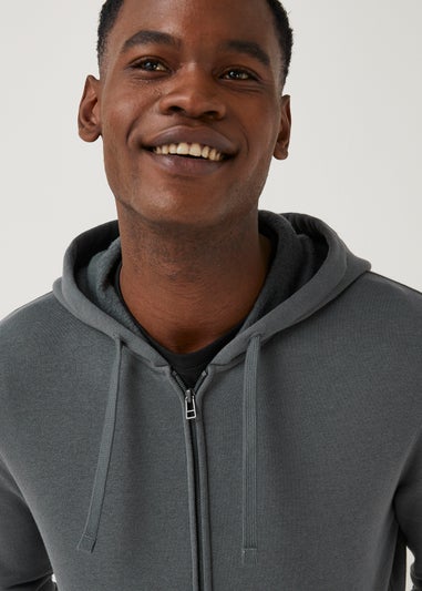 Grey Essential Zip Up Hoodie