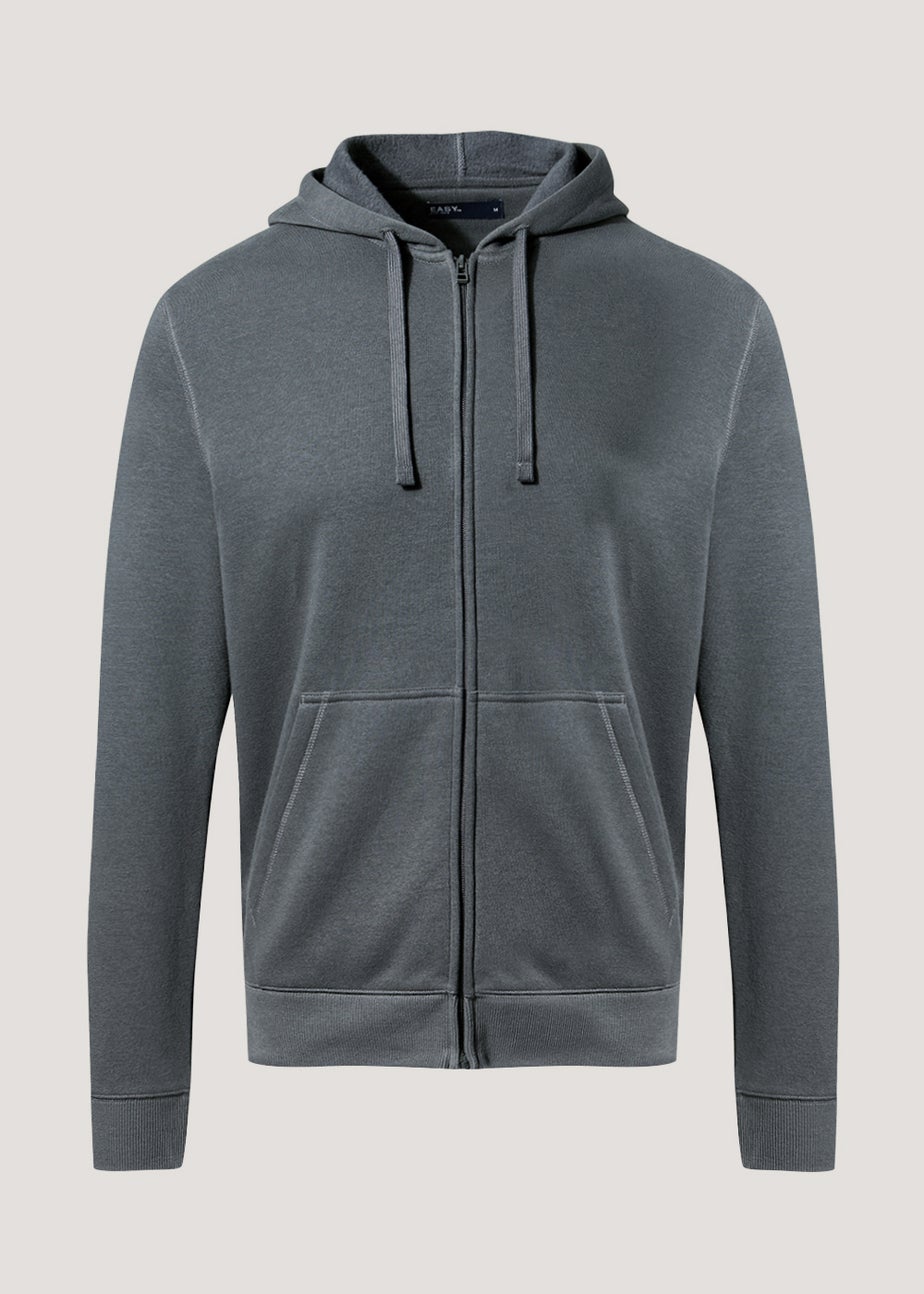 Grey Essential Zip Up Hoodie
