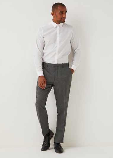 Taylor & Wright Charcoal Textured Flexi Waist Trousers