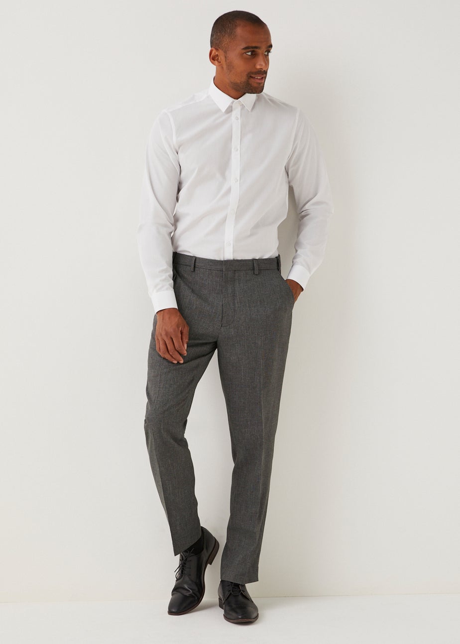 Taylor & Wright Charcoal Textured Flexi Waist Trousers