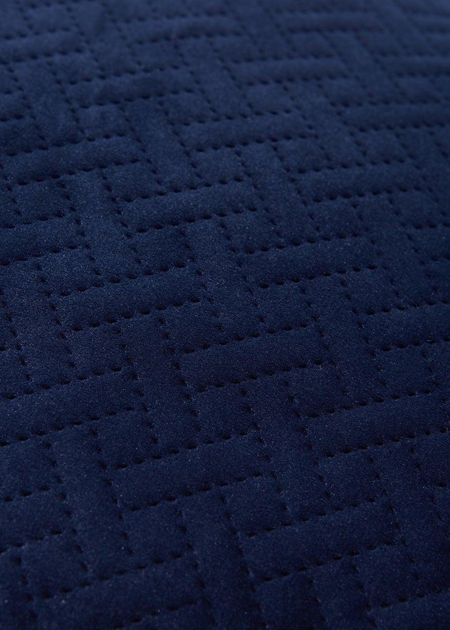 Navy Pinsonic Velvet Cushion (43cm x 43cm)