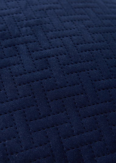 Navy Pinsonic Velvet Cushion (43cm x 43cm)