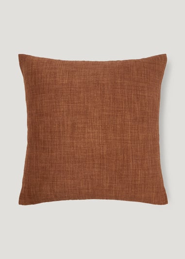 Orange Linen-Look Cushion (43cm x 43cm)
