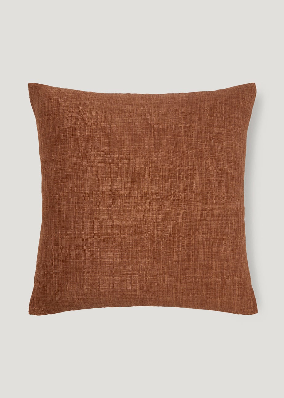 Orange Linen-Look Cushion (43cm x 43cm)