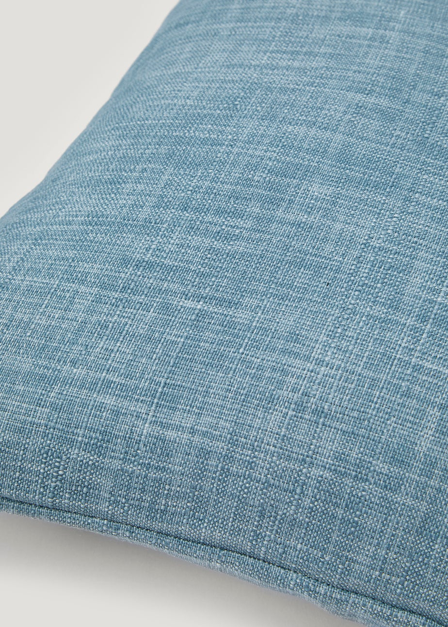 Blue Linen-Look Cushion (43cm x 43cm)