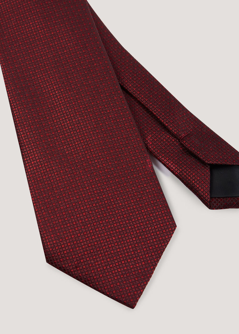 Taylor & Wright Dark Red Plain Texture Tie