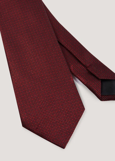 Taylor & Wright Dark Red Plain Texture Tie