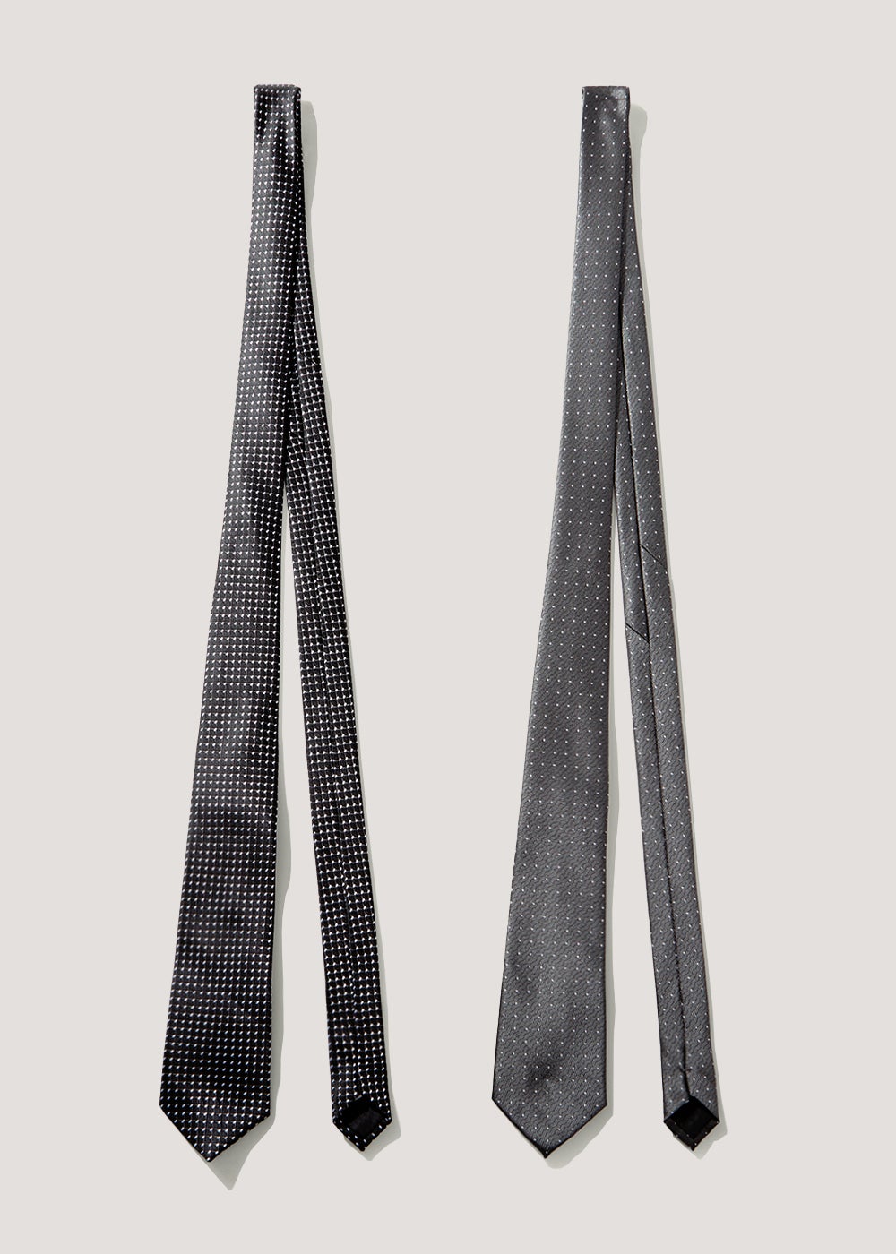 black and gray ties