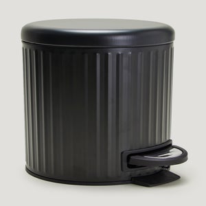 Black Ridged Pedal Bin (26cm x 17cm)
