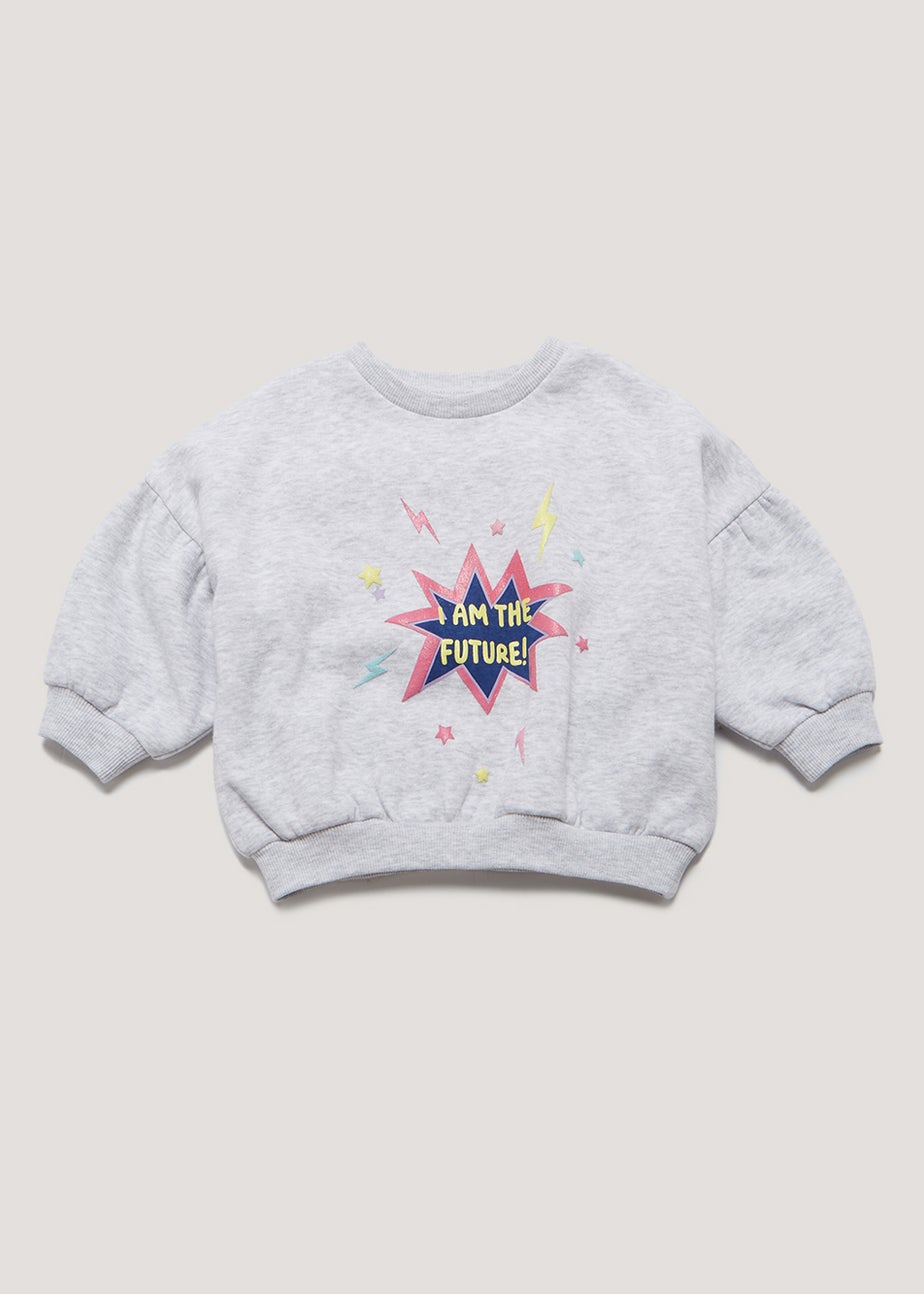 Girls Grey I Am The Future Sweatshirt (9mths-6yrs)