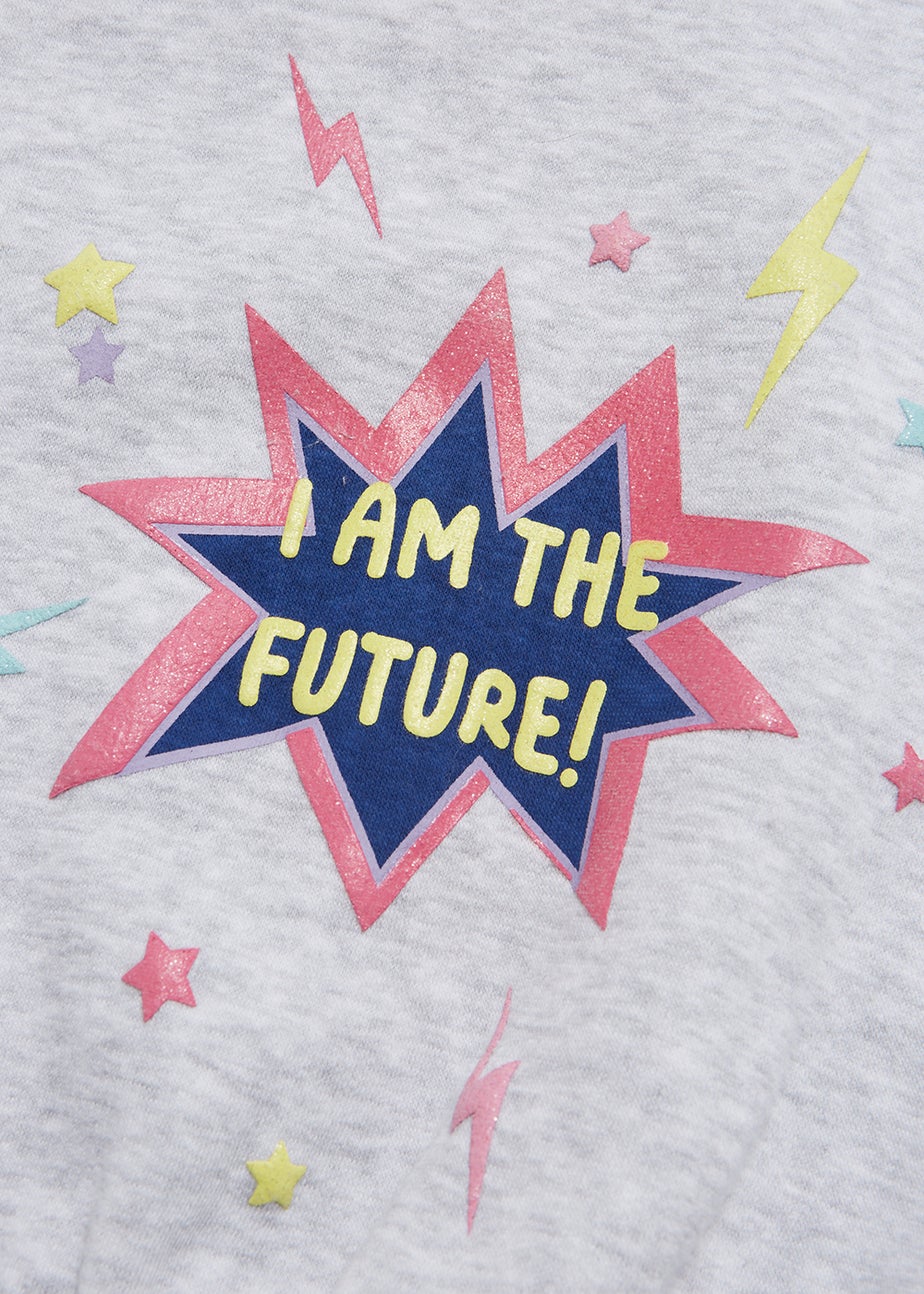 Girls Grey I Am The Future Sweatshirt (9mths-6yrs)