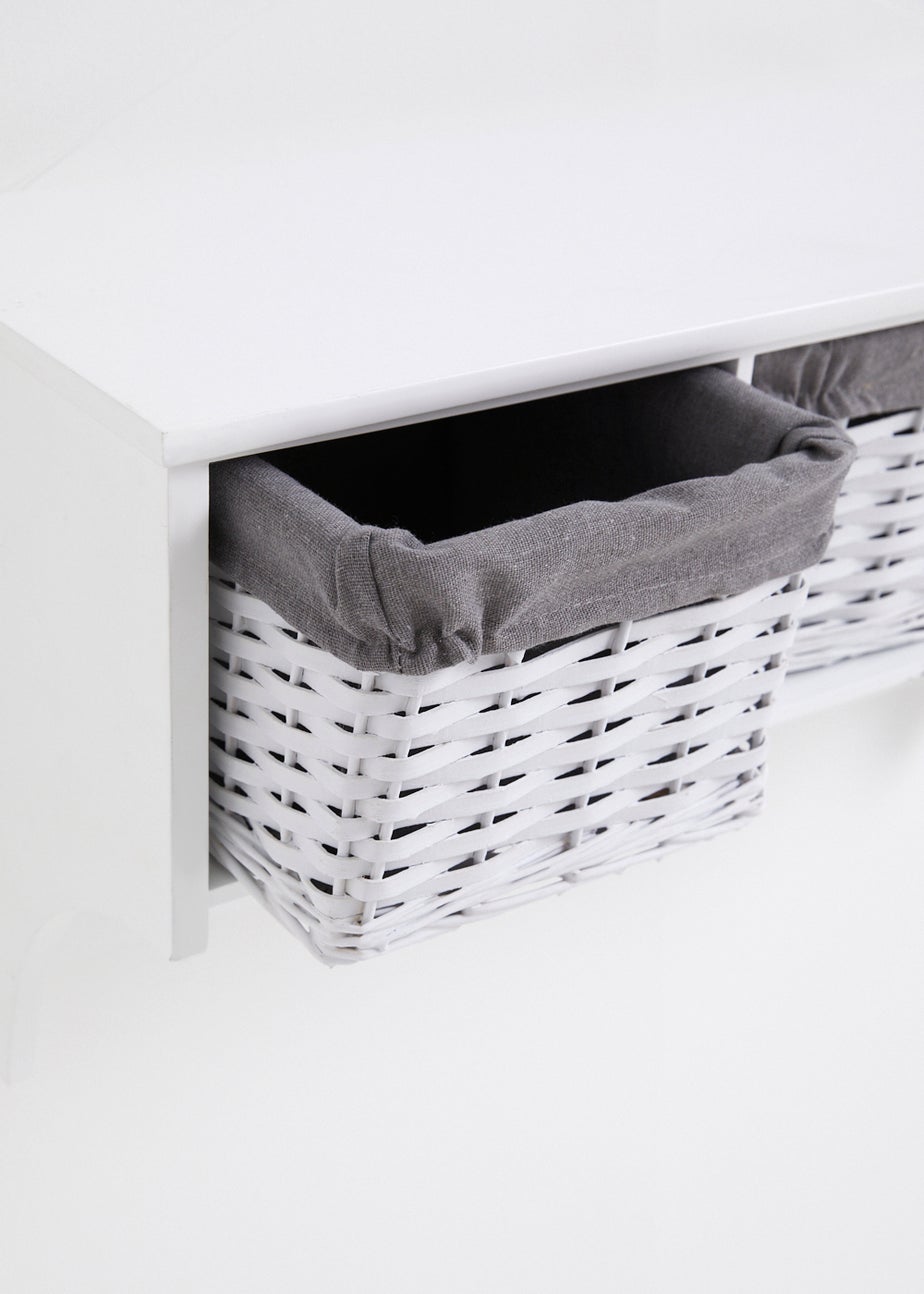 White Wall Hanging Storage Unit (75cm x 25cm x 38cm)