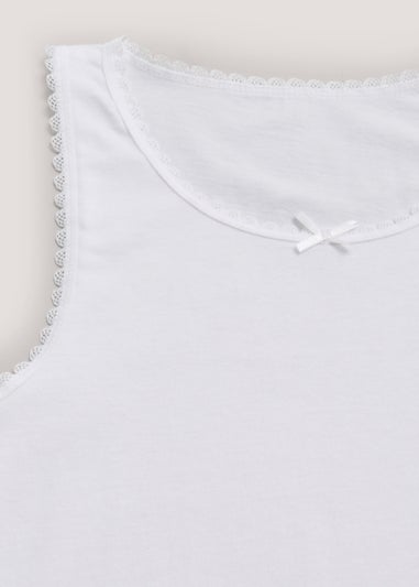 Girls 5 Pack White Vests (2-11yrs)