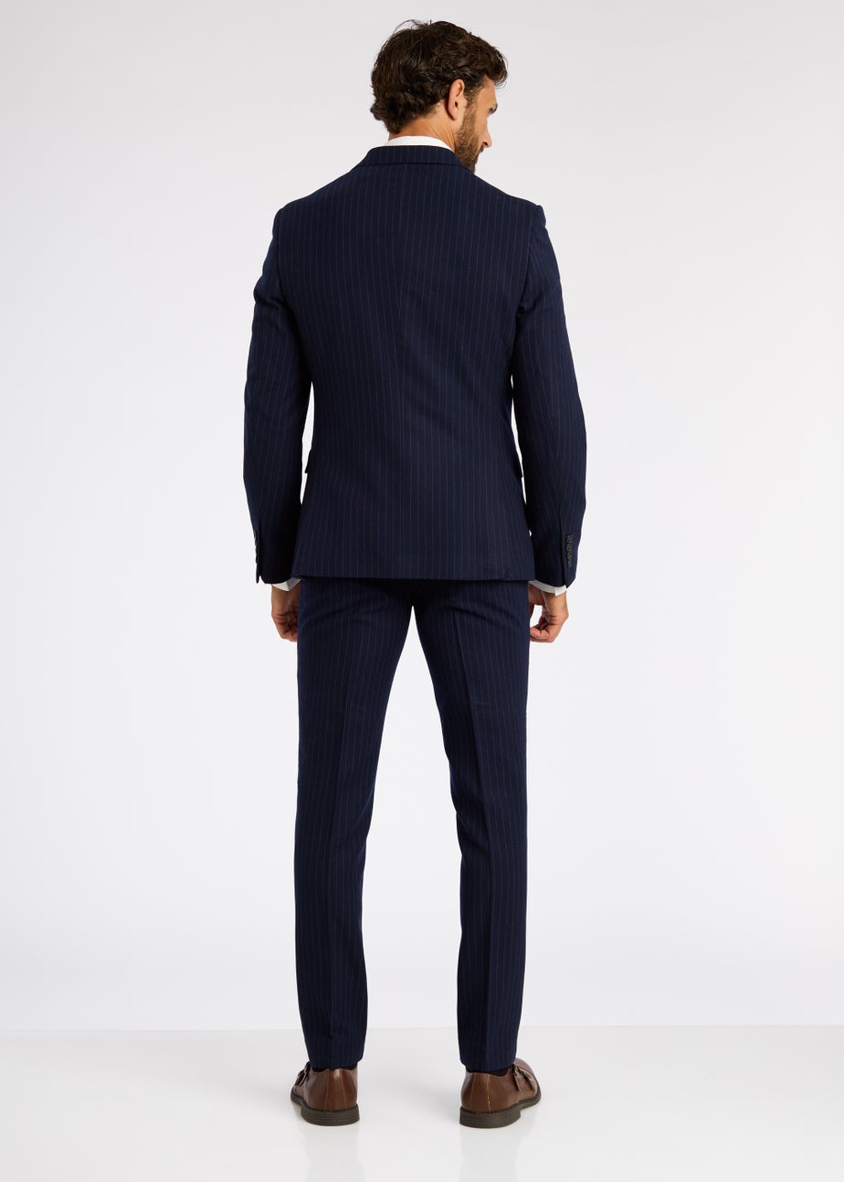 Broken Stitch Yeats Navy Pinstripe Suit Jacket