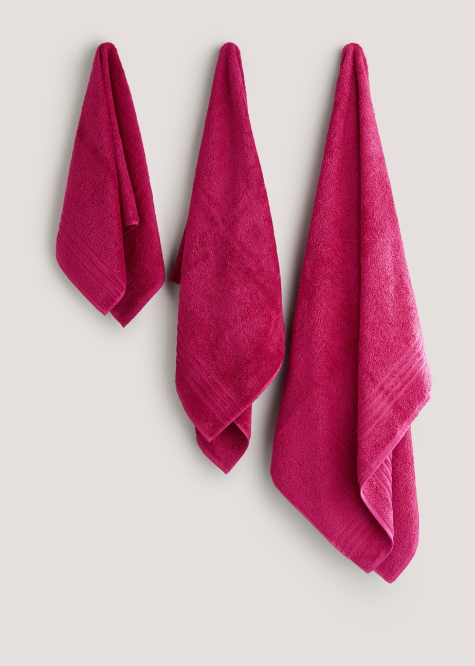Fuchsia Pink 100% Egyptian Cotton Towels