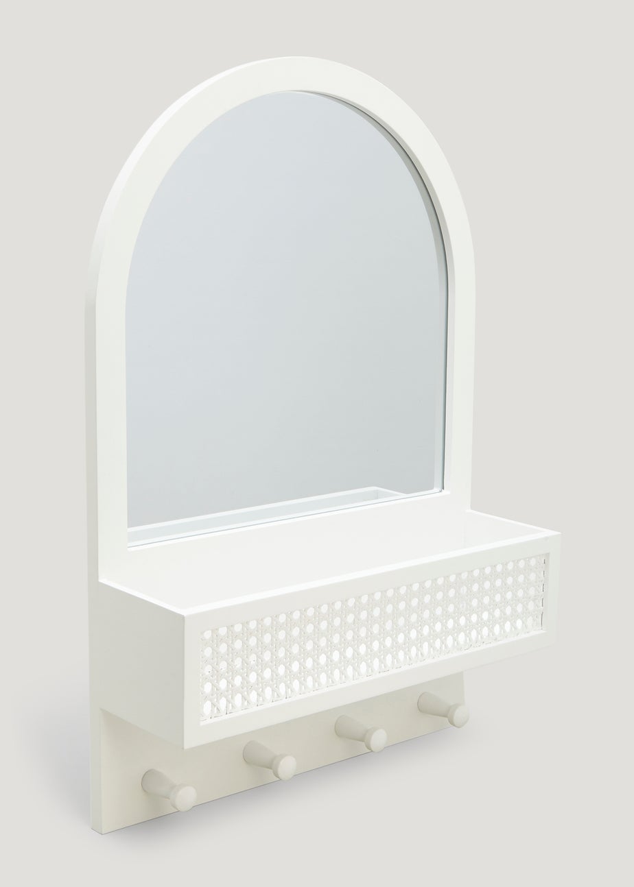 White Cane Storage Mirror (40cm x 12cm x 60cm)