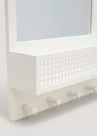 White Cane Storage Mirror (40cm x 12cm x 60cm)