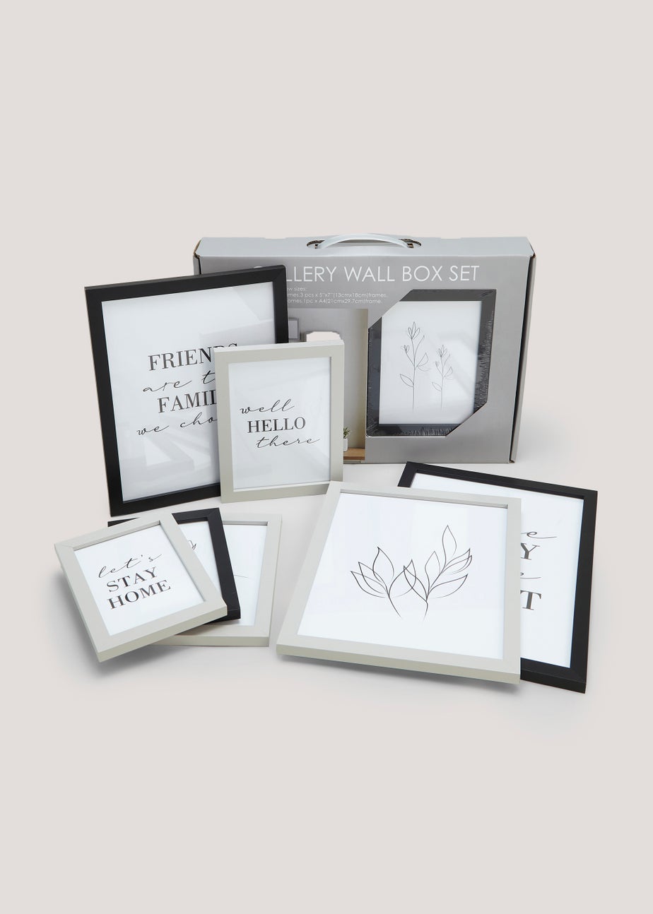 8 Pack Monochrome Wall Hanging Photo Frames