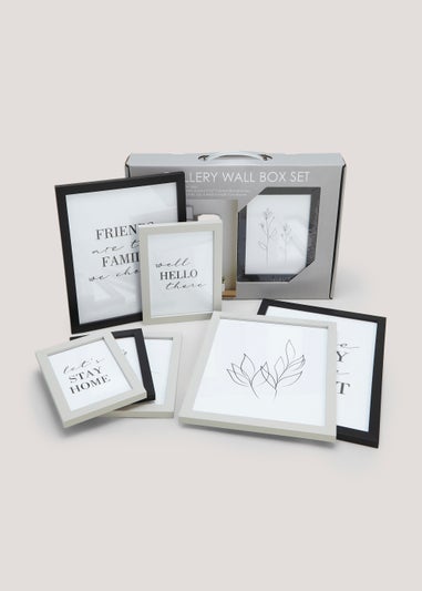 8 Pack Monochrome Wall Hanging Photo Frames