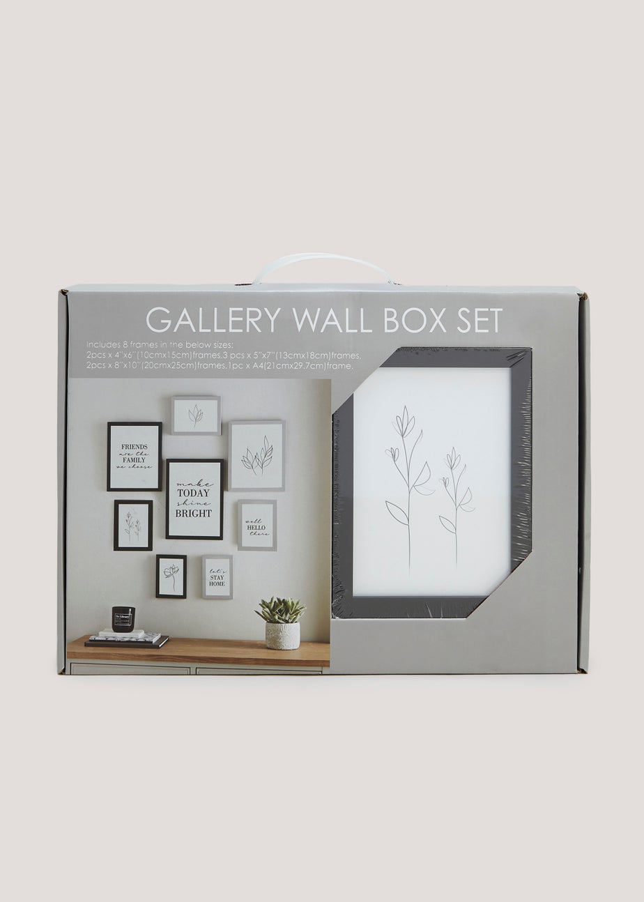 8 Pack Monochrome Wall Hanging Photo Frames