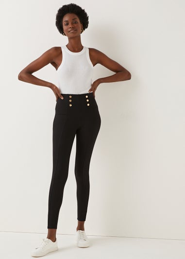 Black Button Body Shaper Leggings