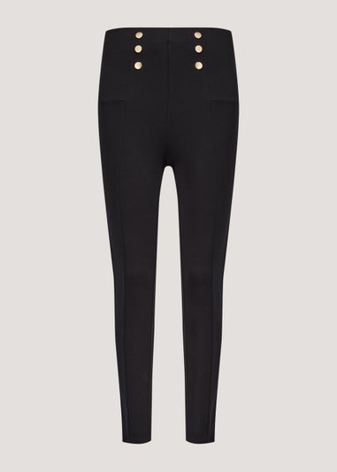 Black Button Body Shaper Leggings